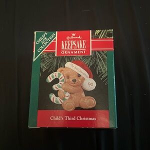 1990 vintage hallmark keepsake ornament “child’s third Christmas”